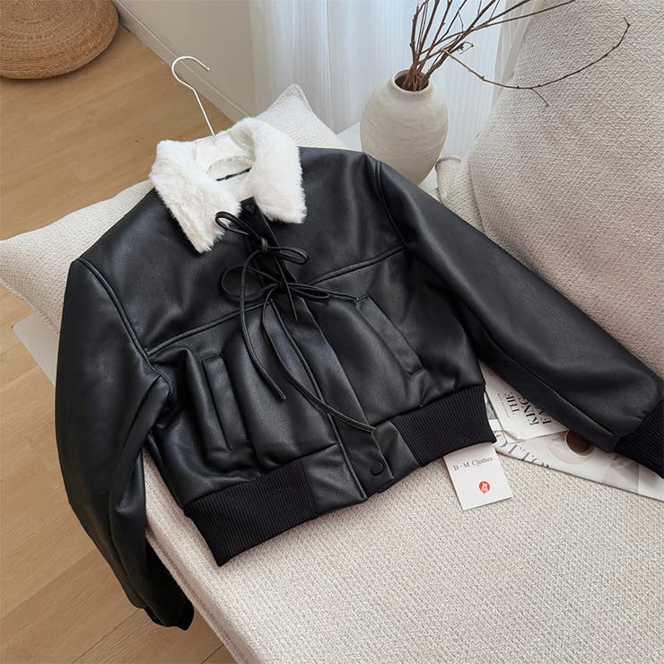 甘辛系ガールズ☆レザージャケット ムートンライダースアウター | 17kg | 詳細画像4 