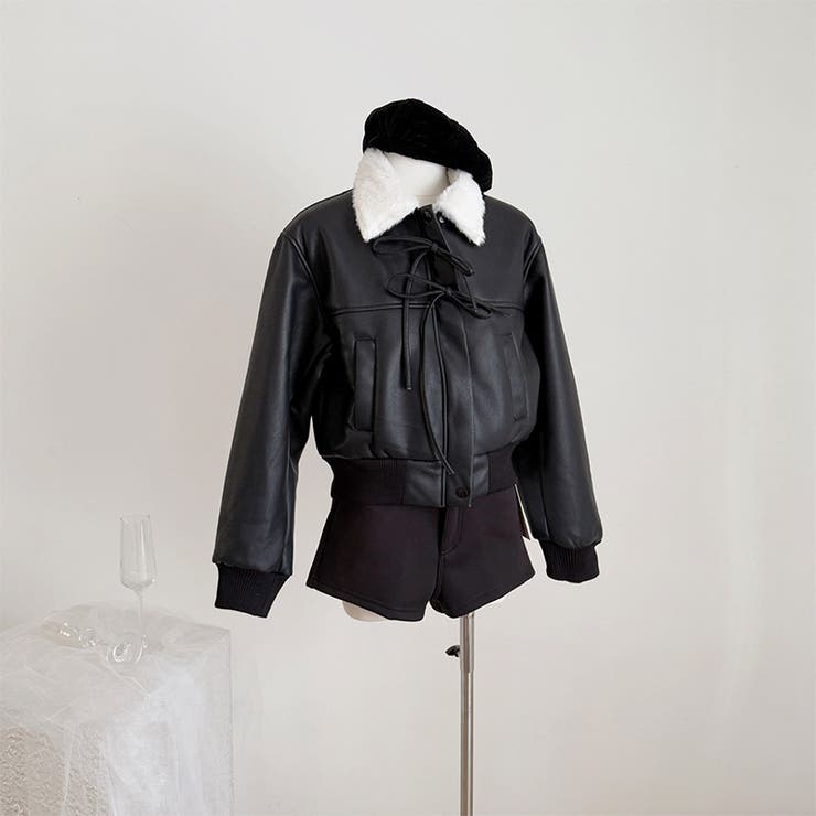 甘辛系ガールズ☆レザージャケット ムートンライダースアウター | 17kg | 詳細画像6 