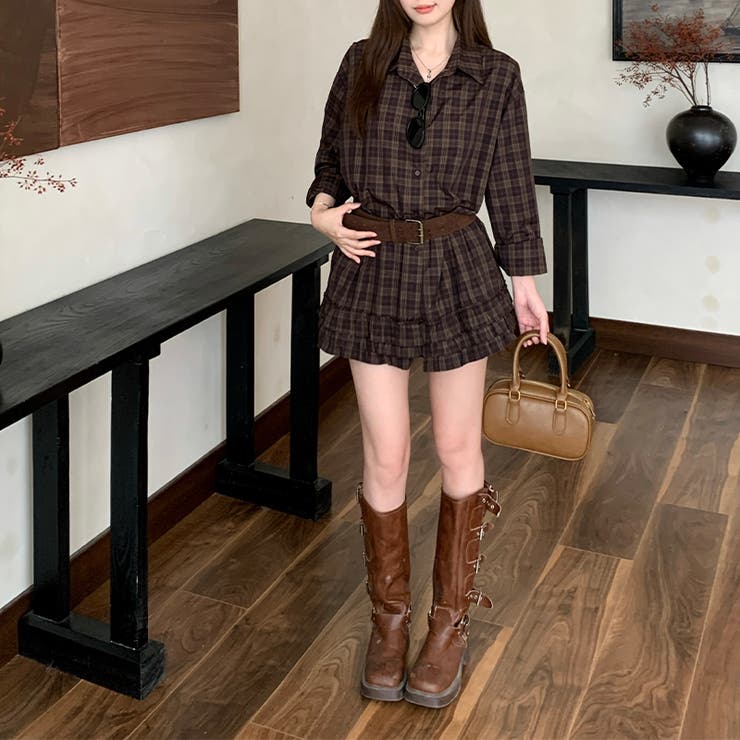 甘辛系ガールズ☆チェックシャツ＋ショートパンツ ゆるカジュアルセットアップ | 17kg | 詳細画像8 