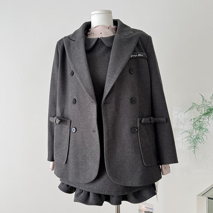 甘辛系ガールズ☆ニットワンピ＋ウールコート セットアップ | 17kg | 詳細画像1 