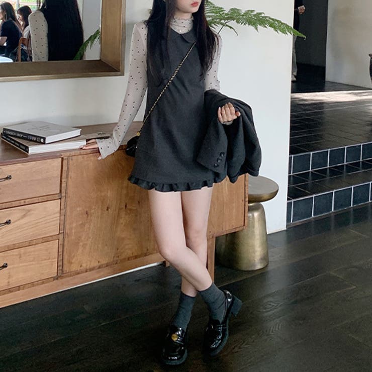 甘辛系ガールズ☆ニットワンピ＋ウールコート セットアップ | 17kg | 詳細画像9 