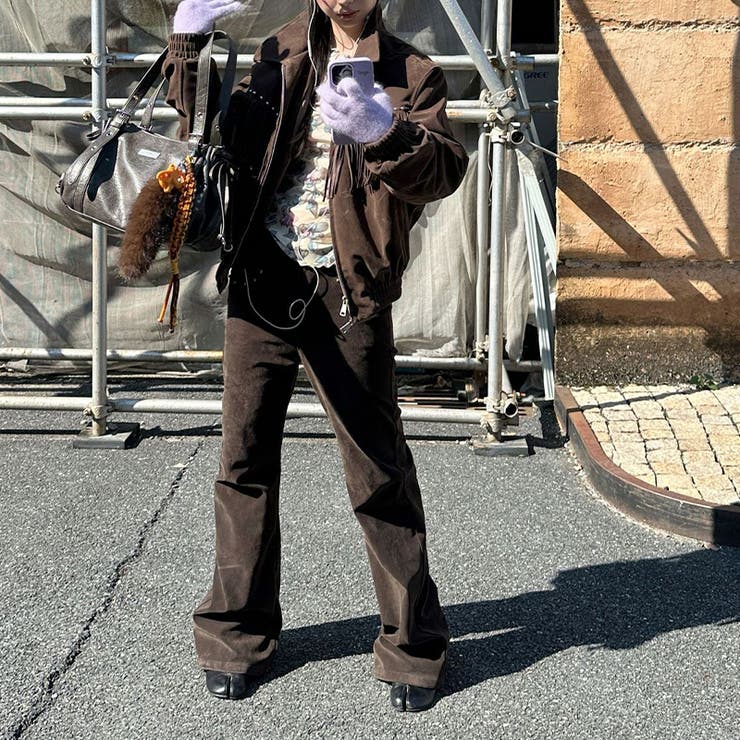 ユニセックス☆スエード中綿ジャケットフリンジスタッズ付 | 17kg | 詳細画像8 