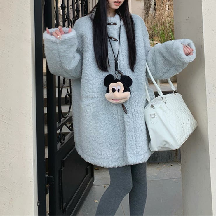 ゆるカワコーデ☆ロングボアジャケット羊羔風スタンドカラー | 17kg | 詳細画像14 