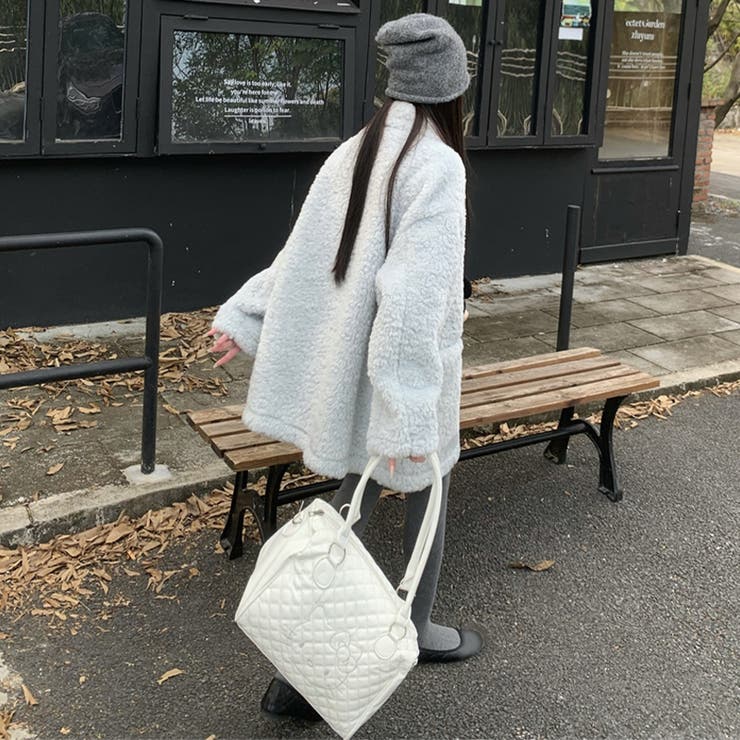 ゆるカワコーデ☆ロングボアジャケット羊羔風スタンドカラー | 17kg | 詳細画像16 