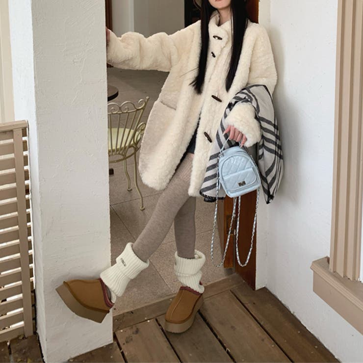 ゆるカワコーデ☆ロングボアジャケット羊羔風スタンドカラー | 17kg | 詳細画像22 