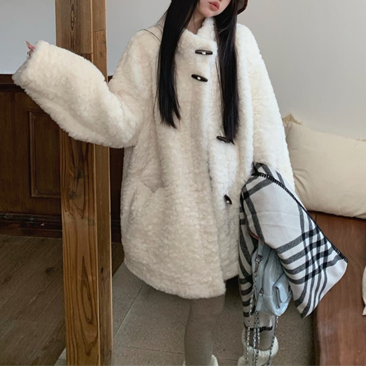 ゆるカワコーデ☆ロングボアジャケット羊羔風スタンドカラー | 17kg | 詳細画像23 