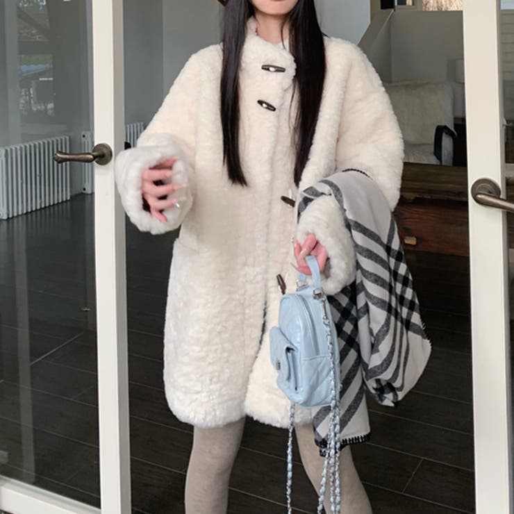 ゆるカワコーデ☆ロングボアジャケット羊羔風スタンドカラー | 17kg | 詳細画像25 