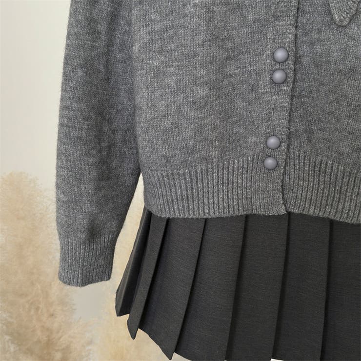 大人っぽく洗練された☆クルーネック黄ニットカーデマフラー2点 | 17kg | 詳細画像10 