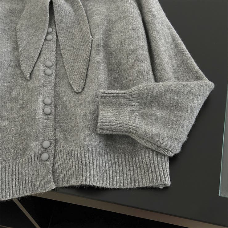 大人っぽく洗練された☆クルーネック黄ニットカーデマフラー2点 | 17kg | 詳細画像18 