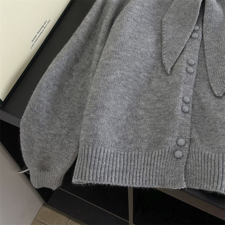 大人っぽく洗練された☆クルーネック黄ニットカーデマフラー2点 | 17kg | 詳細画像19 