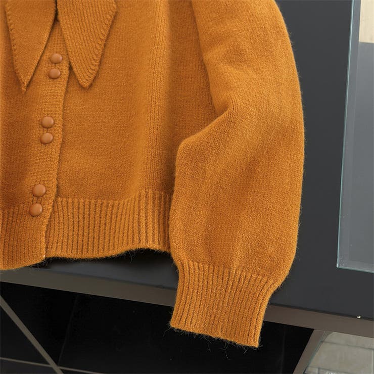 大人っぽく洗練された☆クルーネック黄ニットカーデマフラー2点 | 17kg | 詳細画像22 