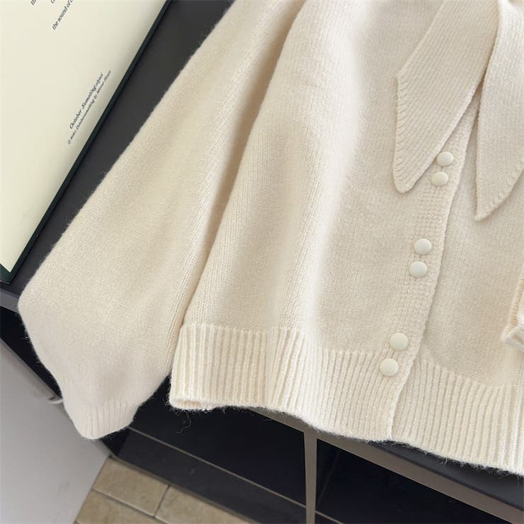 大人っぽく洗練された☆クルーネック黄ニットカーデマフラー2点 | 17kg | 詳細画像27 