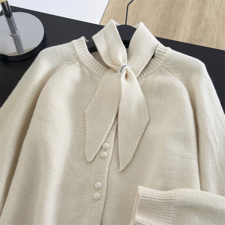 大人っぽく洗練された☆クルーネック黄ニットカーデマフラー2点 | 17kg | 詳細画像28 