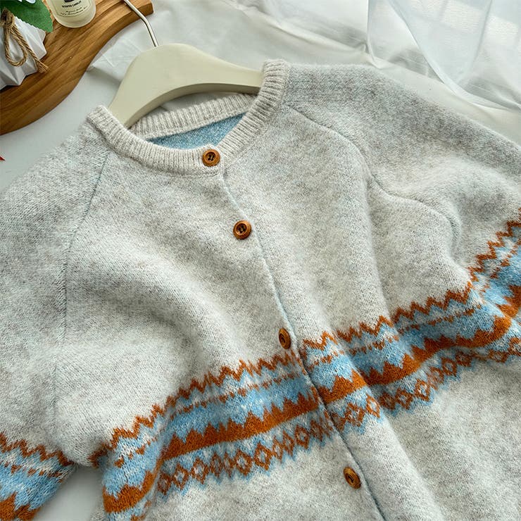 ゆるカワコーデ☆ジャカードカーデマフラー付保温ニット | 17kg | 詳細画像14 