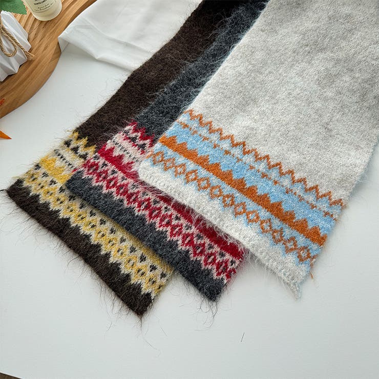 ゆるカワコーデ☆ジャカードカーデマフラー付保温ニット | 17kg | 詳細画像18 