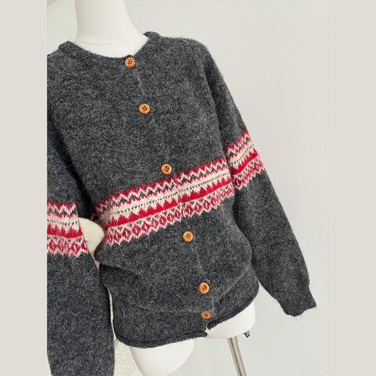 ゆるカワコーデ☆ジャカードカーデマフラー付保温ニット | 17kg | 詳細画像22 