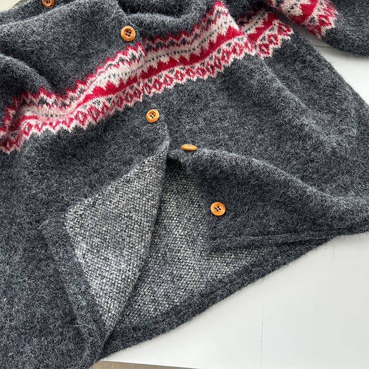 ゆるカワコーデ☆ジャカードカーデマフラー付保温ニット | 17kg | 詳細画像26 