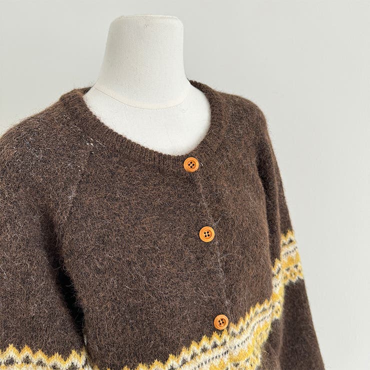 ゆるカワコーデ☆ジャカードカーデマフラー付保温ニット | 17kg | 詳細画像28 