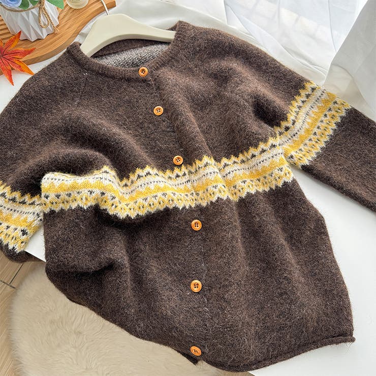 ゆるカワコーデ☆ジャカードカーデマフラー付保温ニット | 17kg | 詳細画像31 