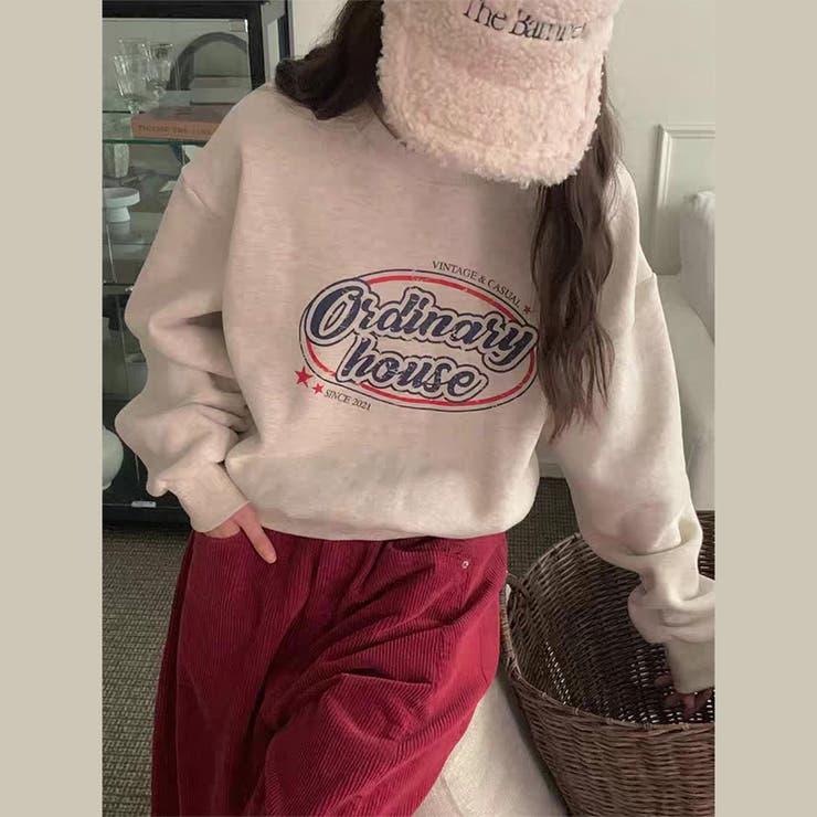 快適スタイルを実現☆ロゴプリントスウェット ゆるシルエット | 17kg | 詳細画像1 