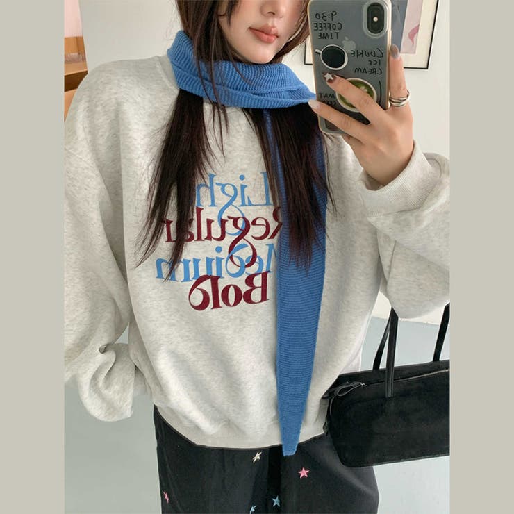 ベージュ | 快適スタイルを実現☆配色ロゴスウェット ゆったりデザイン | 17kg