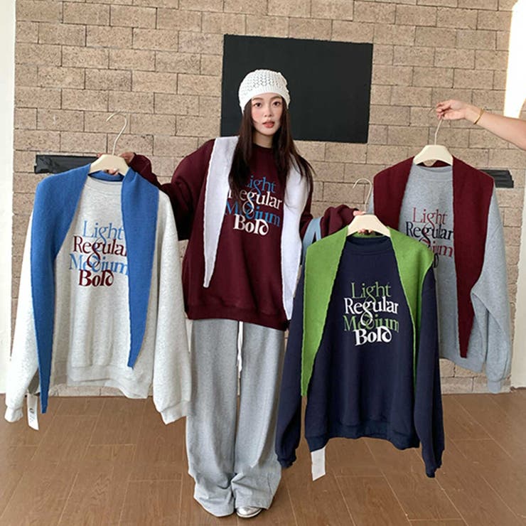 快適スタイルを実現☆配色ロゴスウェット ゆったりデザイン | 17kg | 詳細画像2 