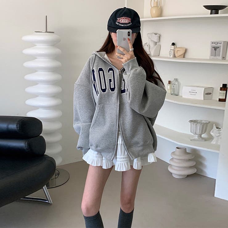 快適スタイルを実現☆ロゴジップパーカー 裏起毛あたたか | 17kg | 詳細画像23 