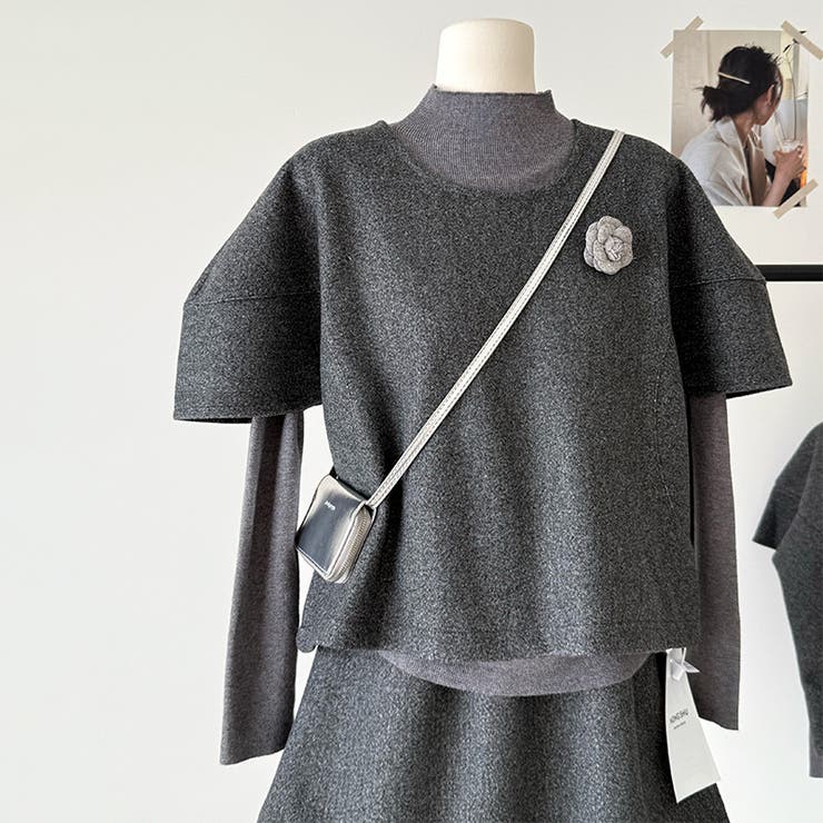 甘辛系ガールズ☆ニットトップス半袖＋スカート3点セット | 17kg | 詳細画像6 