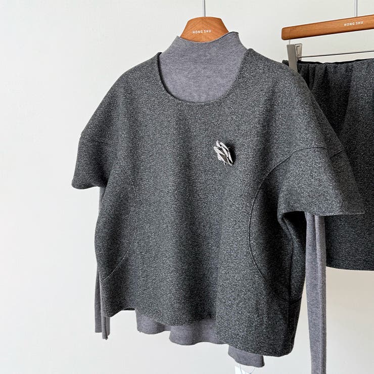 甘辛系ガールズ☆ニットトップス半袖＋スカート3点セット | 17kg | 詳細画像4 