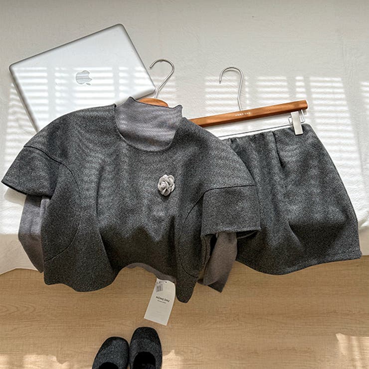 甘辛系ガールズ☆ニットトップス半袖＋スカート3点セット | 17kg | 詳細画像5 