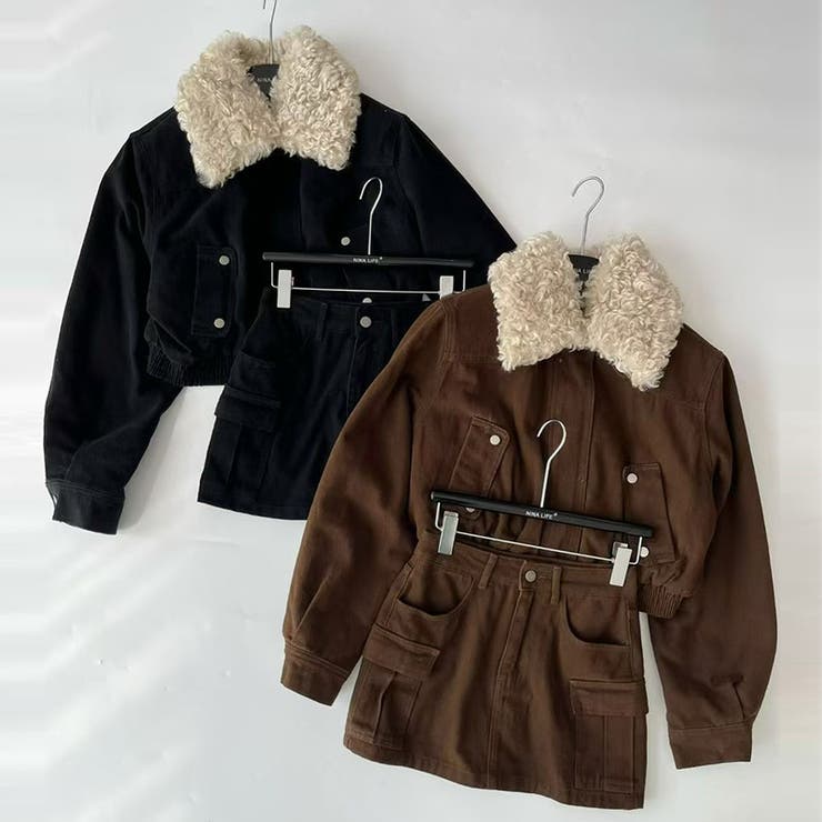 甘辛系ガールズ☆ボアショートジャケット＋スカートセット | 17kg | 詳細画像1 