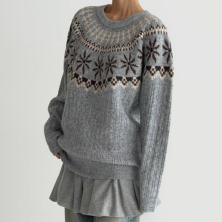 レトロな学院風柄物！大人気フェアアイル柄ウール混ニットセーター | 17kg | 詳細画像6 