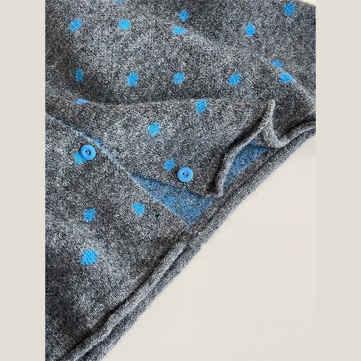 ゆるカワコーデ☆ドット柄ニットカーディガンマフラー付2点セット | 17kg | 詳細画像14 