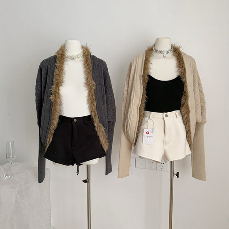 甘辛系ガールズ☆タヌキファー高級光沢ウールニットカーディガン | 17kg | 詳細画像5 