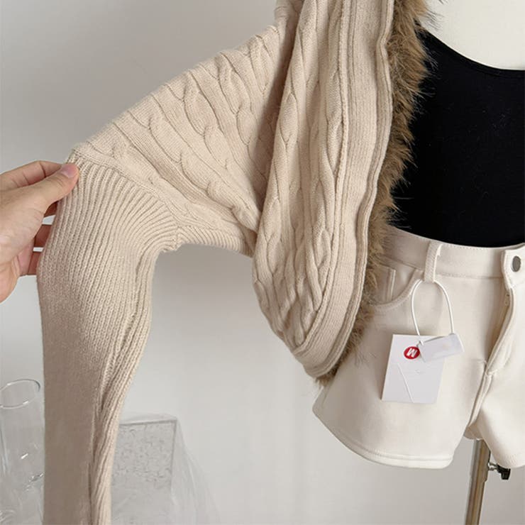 甘辛系ガールズ☆タヌキファー高級光沢ウールニットカーディガン | 17kg | 詳細画像9 