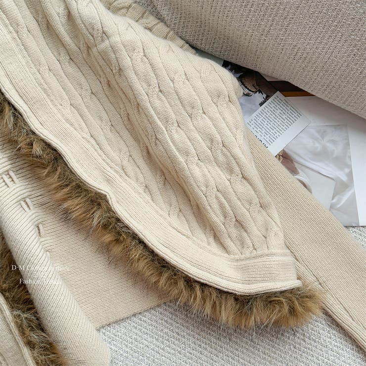 甘辛系ガールズ☆タヌキファー高級光沢ウールニットカーディガン | 17kg | 詳細画像12 