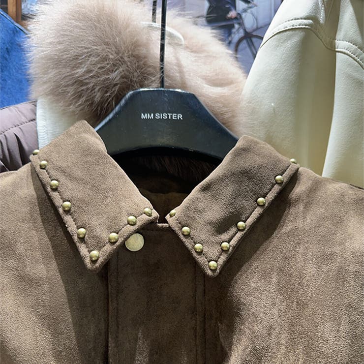 ユニセックス☆ストリート系レトロスエード調スタッズ付きフライトジャケット | 17kg | 詳細画像14 