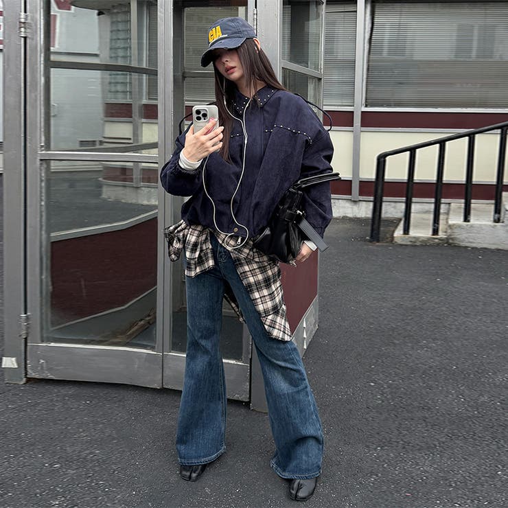 ユニセックス☆ストリート系レトロスエード調スタッズ付きフライトジャケット | 17kg | 詳細画像18 