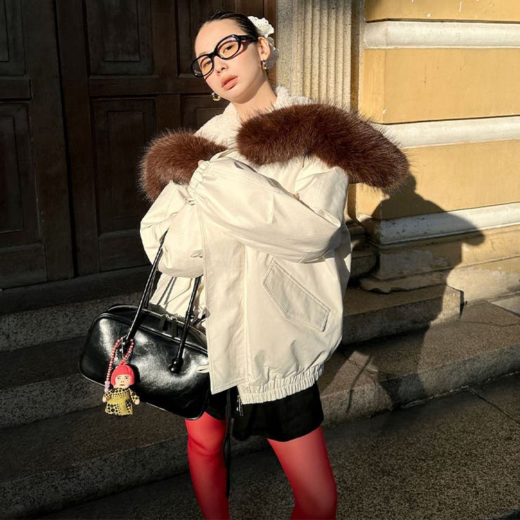 ユニセックス☆ストリート系厚手キルティング牛角ボタンファー付きパーカー | 17kg | 詳細画像7 