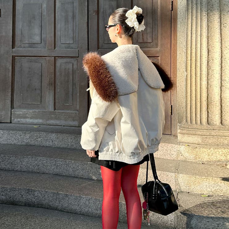 ユニセックス☆ストリート系厚手キルティング牛角ボタンファー付きパーカー | 17kg | 詳細画像3 