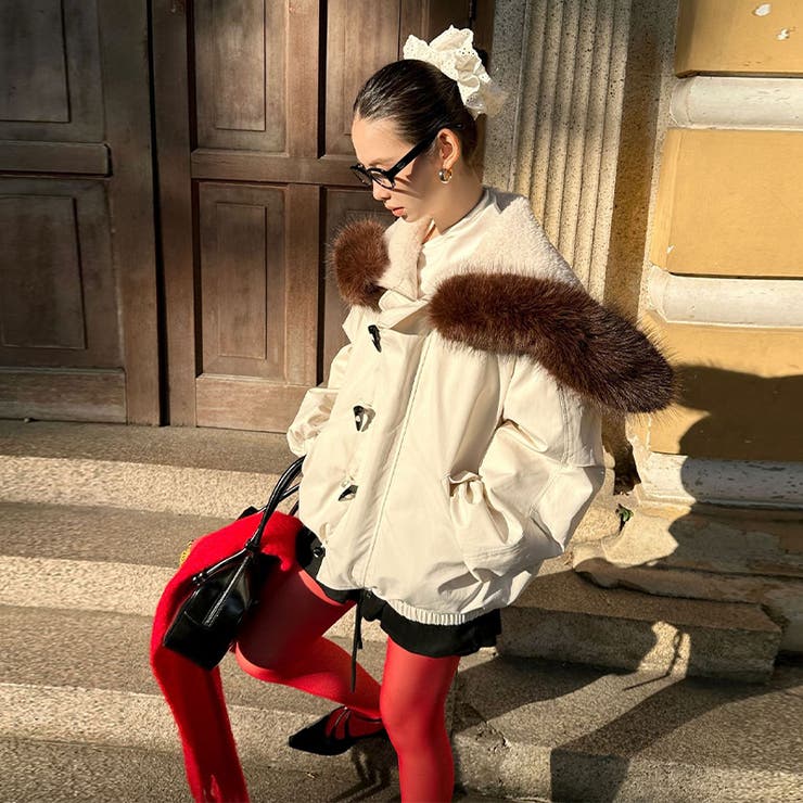 ユニセックス☆ストリート系厚手キルティング牛角ボタンファー付きパーカー | 17kg | 詳細画像10 