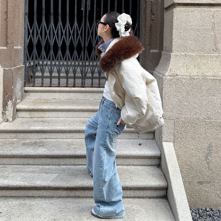 ユニセックス☆ストリート系厚手キルティング牛角ボタンファー付きパーカー | 17kg | 詳細画像17 