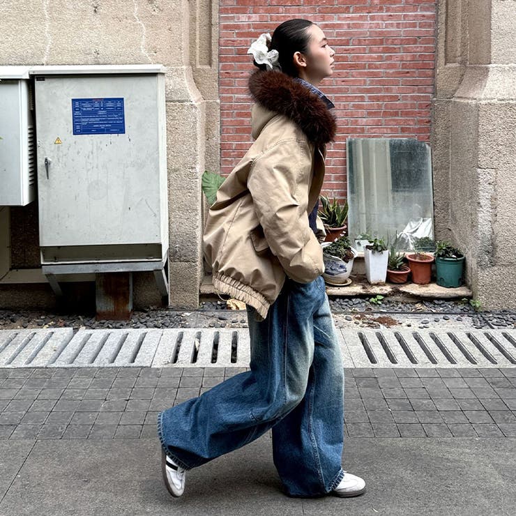 ユニセックス☆ストリート系厚手キルティング牛角ボタンファー付きパーカー | 17kg | 詳細画像29 