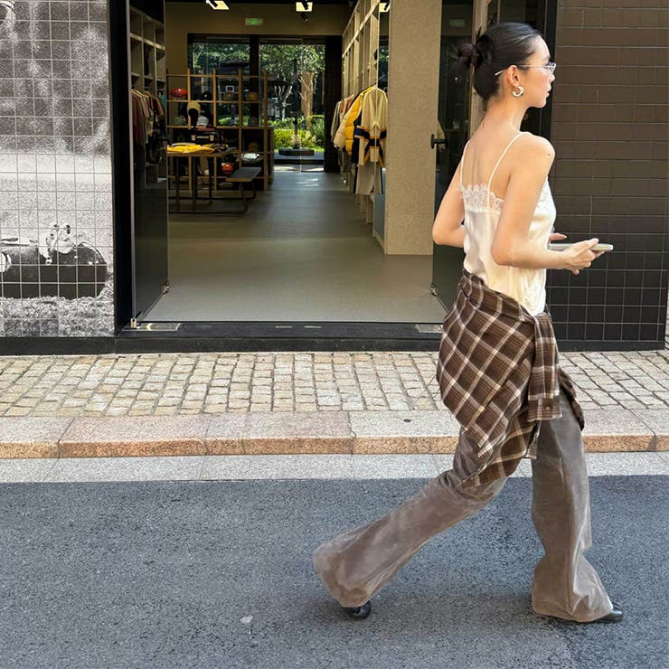 ユニセックス☆ストリート系レトロ配色ブラウン系起毛チェックシャツ | 17kg | 詳細画像17 