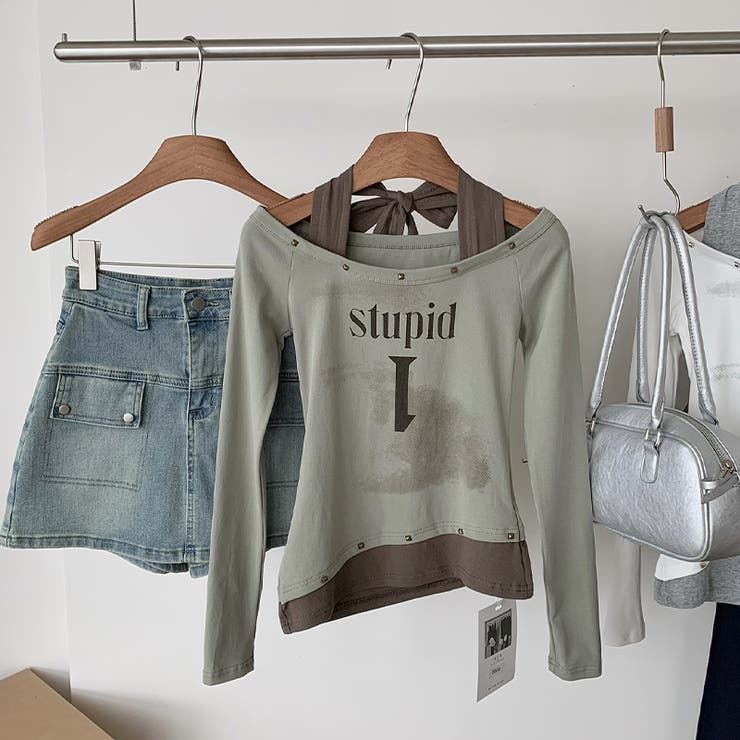 甘辛系ガールズ☆ホルターネックプリント入りトップス假2枚風 | 17kg | 詳細画像10 