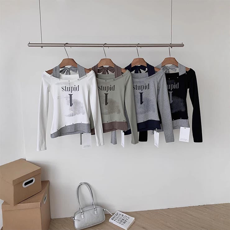 甘辛系ガールズ☆ホルターネックプリント入りトップス假2枚風 | 17kg | 詳細画像1 