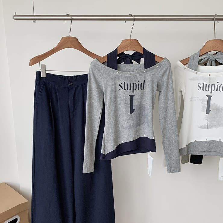 甘辛系ガールズ☆ホルターネックプリント入りトップス假2枚風 | 17kg | 詳細画像2 