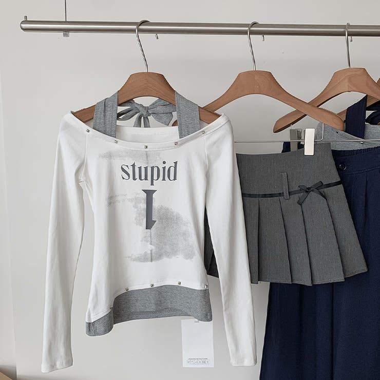 甘辛系ガールズ☆ホルターネックプリント入りトップス假2枚風 | 17kg | 詳細画像3 