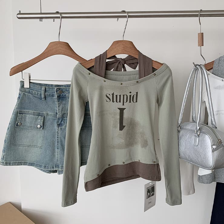 甘辛系ガールズ☆ホルターネックプリント入りトップス假2枚風 | 17kg | 詳細画像4 