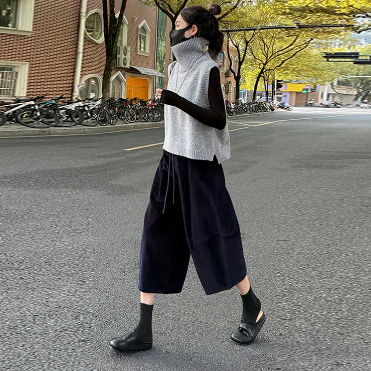 甘辛系ガールズ☆コーデュロイ七分丈パンツレトロオールドマネー風 | 17kg | 詳細画像8 